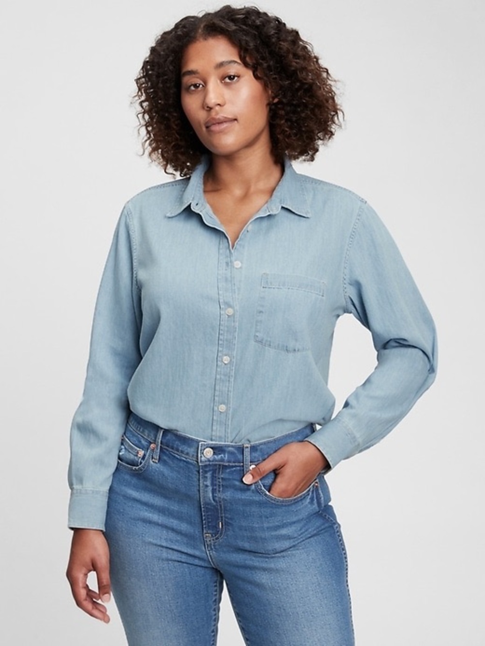 Gap 100% organic cotton Perfect denim Shirt size large